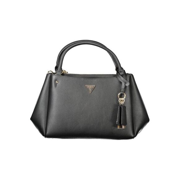 Guess Jeans Top Handle Bag with Tassel Women Black Handbags